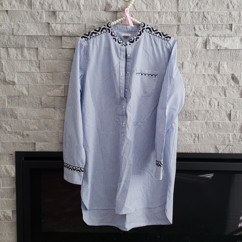 J.Crew embroidered tunic Small